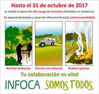 Andalucía prolonga la época de peligro de incendios forestales hasta el 31 de octubre